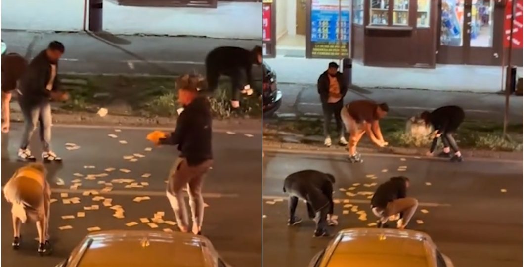 Scenă incredibilă pe o stradă din Timișoara! O femeie a aruncat pe jos mii de euro, iar trecătorii s-au grăbit să îi adune