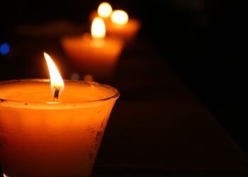 Candles orange fire flame