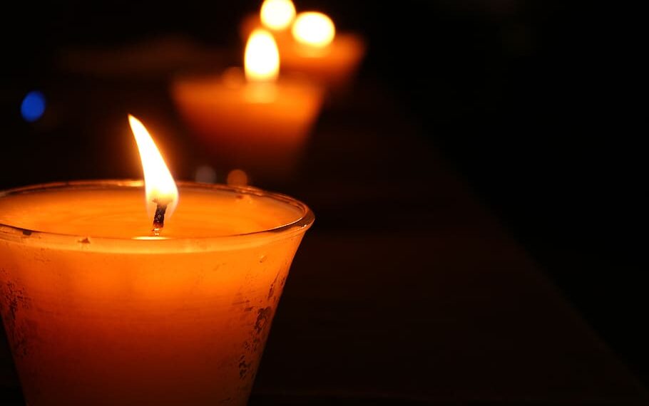 Candles orange fire flame