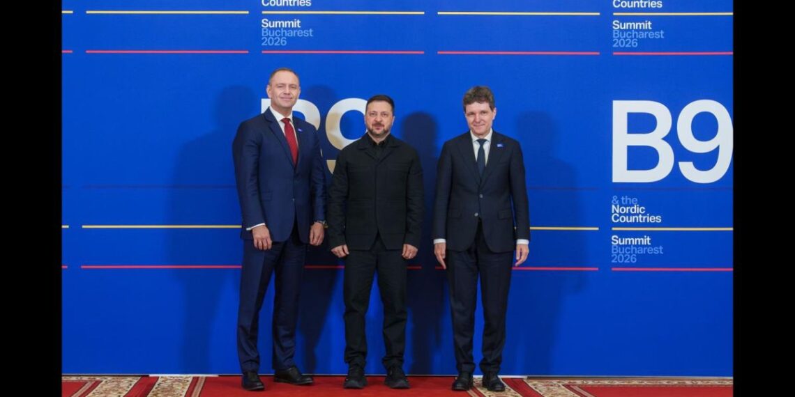 Karol Nawrocki Volodimir Zelenski Nicusor Dan summit B9 16x9
