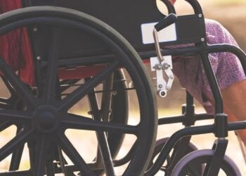Old people on wheel chair