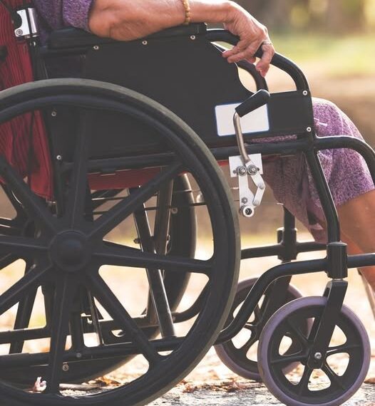 Old people on wheel chair