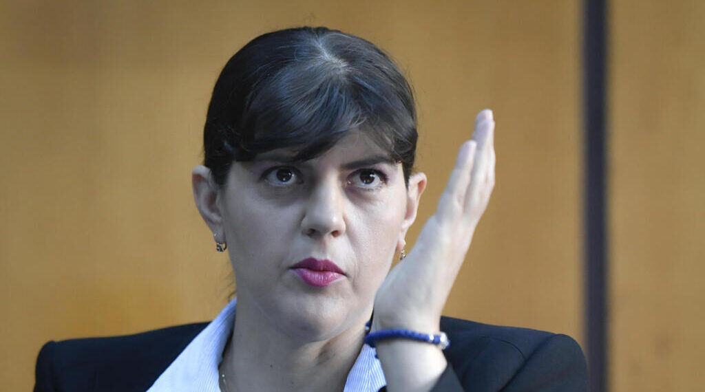 In this photo taken on Friday, Oct. 4, 2019, Laura Codruta Kovesi, Romania's former chief anti-corruption prosecutor who will direct the European Public Prosecutor's Office  (EPPO) - tasked with investigating fraud connected to the use of EU funds and other financial crimes, speaks during an interview with the Associated Press, in Bucharest, Romania. For Kovesi, opposition to her successful candidacy to become the European Union’s first chief prosecutor came from a familiar source - her own country’s government. Kovesi spent five years as head of the Romanian Anticorruption Directorate and those indicted by her office included 14 Cabinet members, 53 lawmakers and a member of the European Parliament.(AP Photo/Andreea Alexandru)